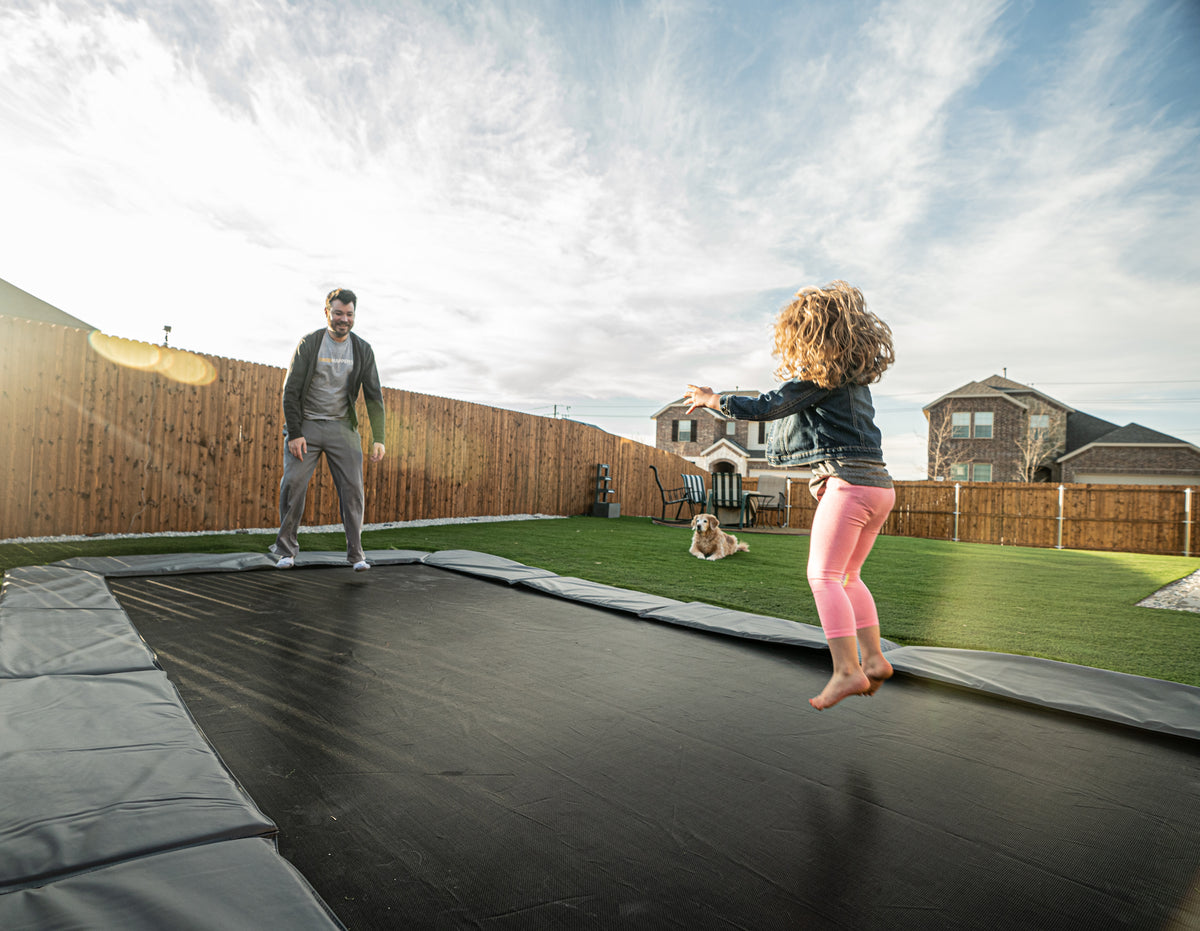 Trampoline low deals to ground