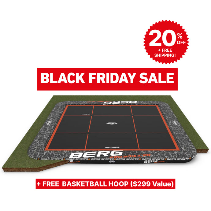 BERG Ultim Pro Bouncer 16.5'x16.5' Square In-Ground Trampoline