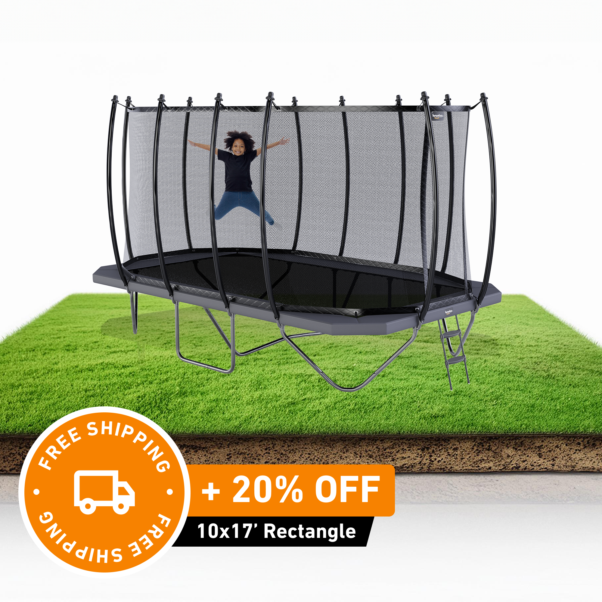 10x17' Rectangle Trampoline Pro-Line Avyna Above Ground