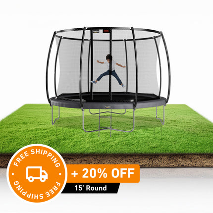 15' Trampoline Round Pro-Line Avyna Above Ground With Enclosure