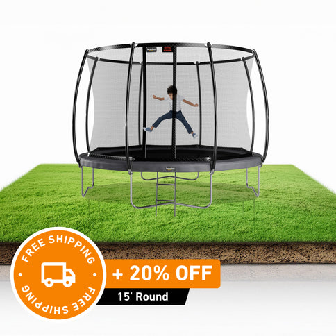 15' Trampoline Round Pro-Line Avyna Above Ground With Enclosure