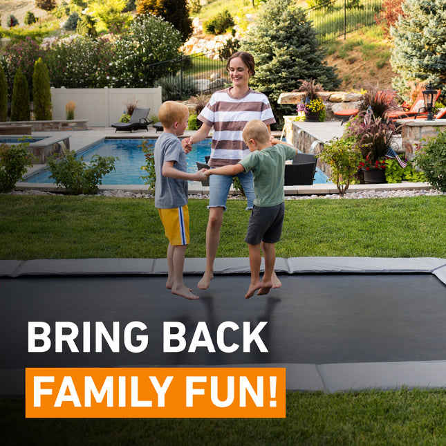 Spring Bundle! 15x15' Square Pro-Line MAX Avyna In-Ground Trampoline + LED + Cover