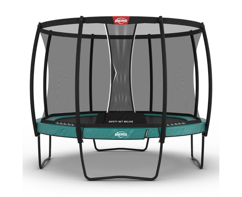 BERG Champion 11' Round Above Ground Trampoline + Safety Net Deluxe