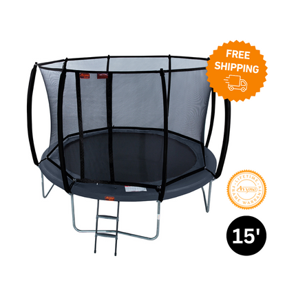 15' Trampoline Round Pro-Line Avyna Above Ground With Enclosure