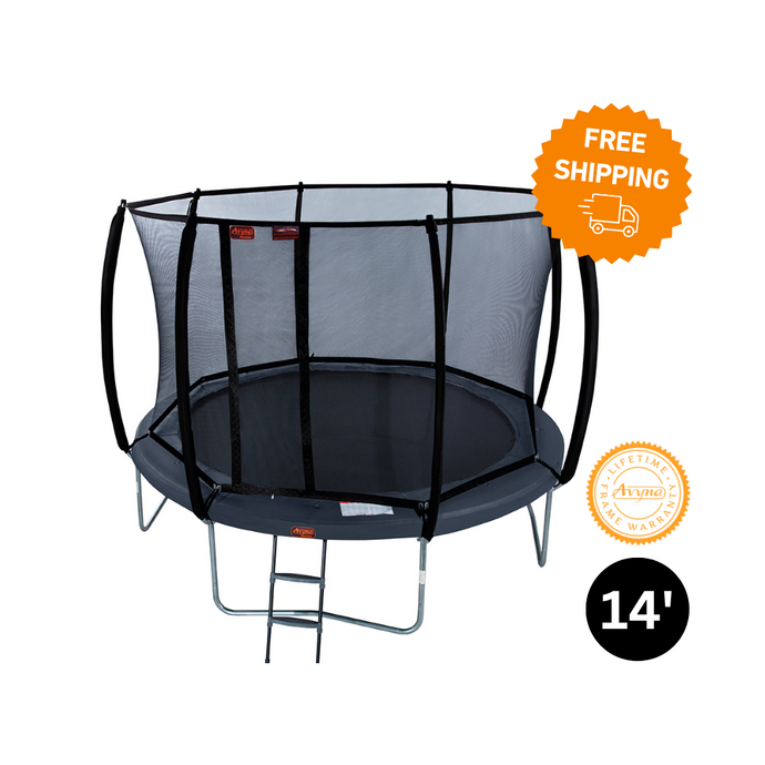 14' Trampoline Round Pro-Line Avyna Above Ground With Enclosure