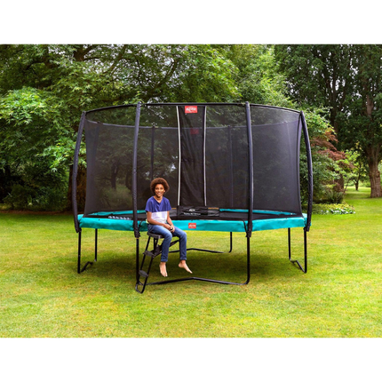 BERG Champion 14' Round Above Ground Trampoline + Safety Net Deluxe