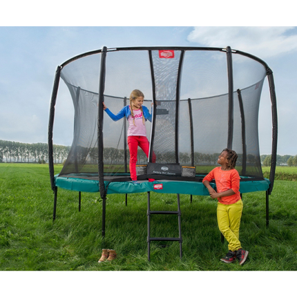 BERG Champion 11' Round Above Ground Trampoline + Safety Net Deluxe