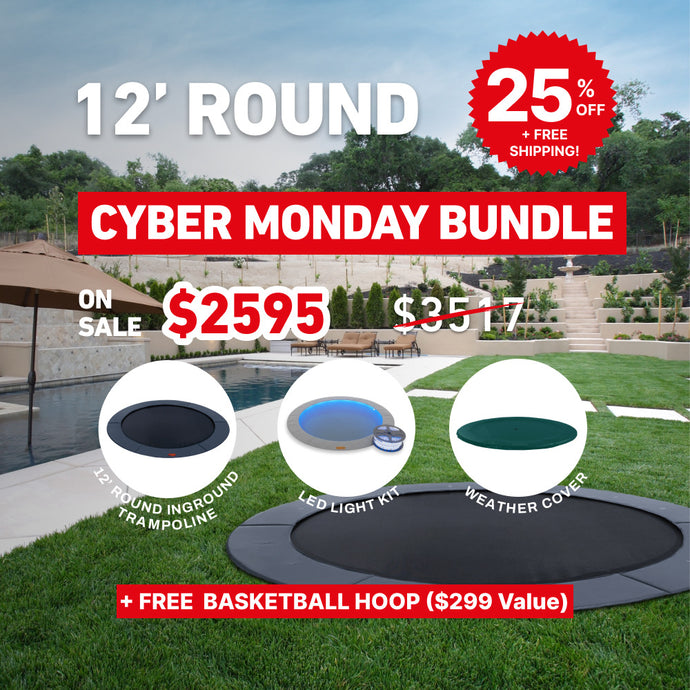 Black Friday Bundle! 12' Round Pro-Line In-ground Trampoline + LED Lights + Cover