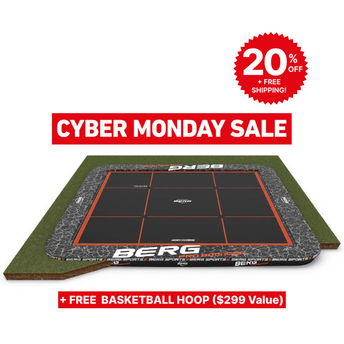 BERG Ultim Pro Bouncer 16.5'x16.5' Square In-Ground Trampoline