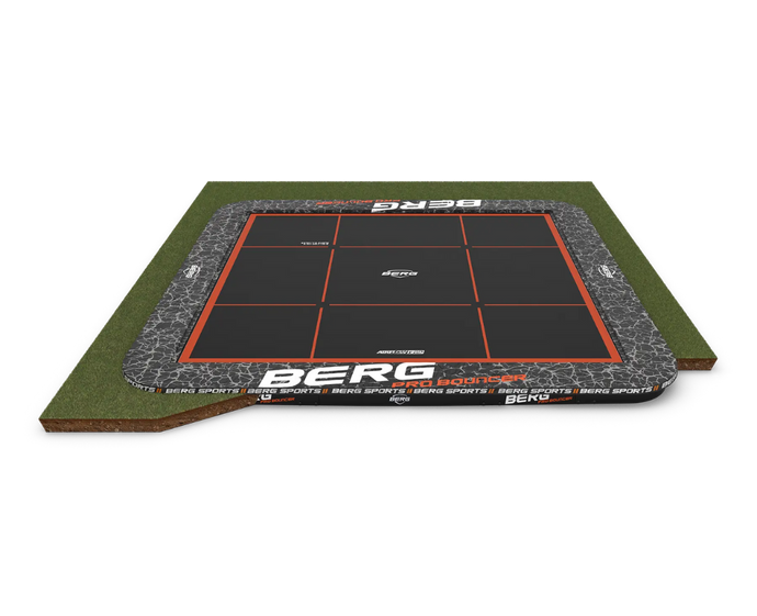BERG Ultim Pro Bouncer 16.5'x16.5' Square FlatGround Trampoline