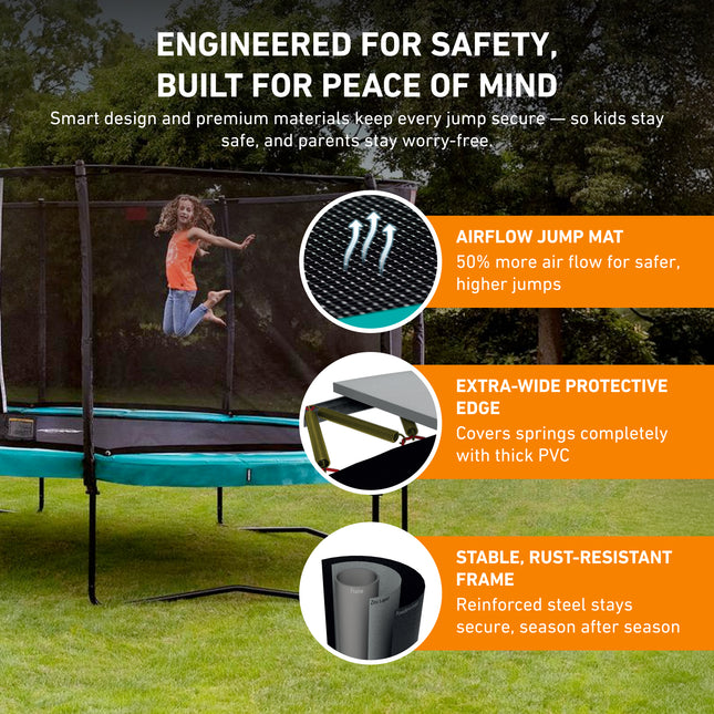 BERG Grand Champion 17' Oval Above Ground Trampoline + Safety Net Deluxe