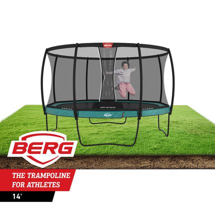 BERG Champion 14' Round Above Ground Trampoline + Safety Net Deluxe