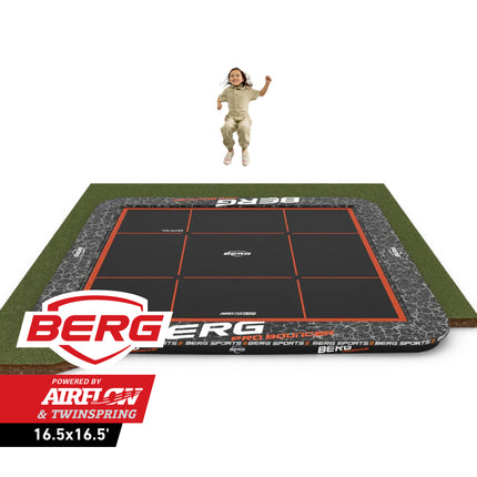 BERG Ultim Pro Bouncer 16.5'x16.5' Square In-Ground Trampoline