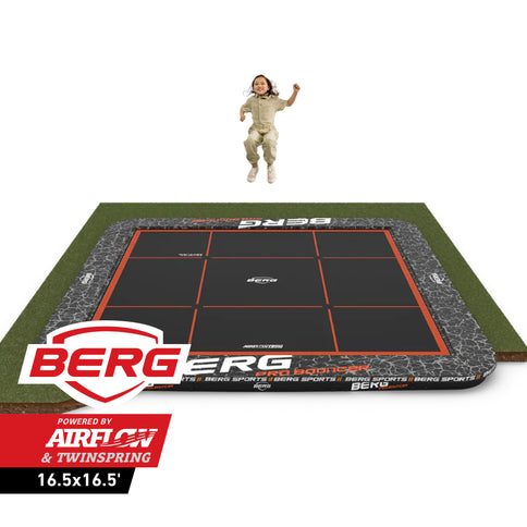 BERG Ultim Pro Bouncer 16.5'x16.5' Square In-Ground Trampoline