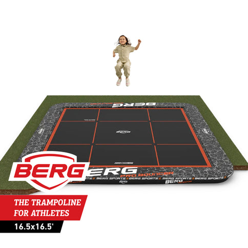 BERG Ultim Pro Bouncer 16.5'x16.5' Square In-Ground Trampoline