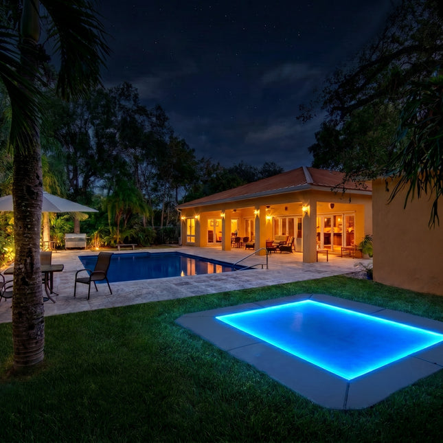 Spring Bundle! 10'x14' Rectangle Pro-Line In-ground Trampoline + LED Lights + Cover