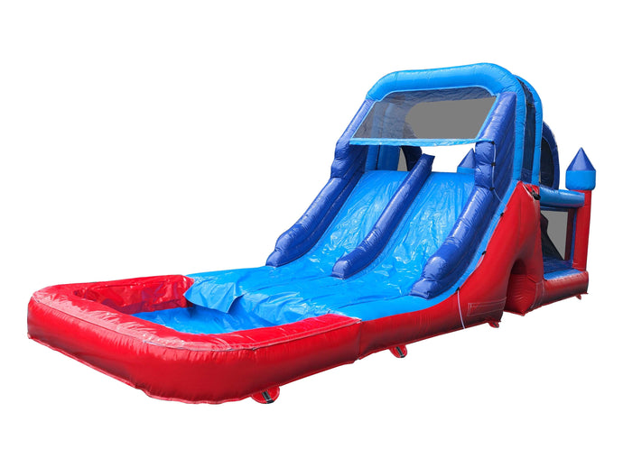 Inflatable Water Splash Waterslide Combo For Sale
