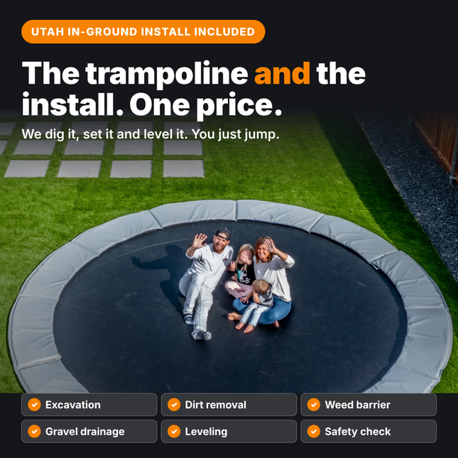 15' Round In-ground Trampoline + Installation (Utah Only)