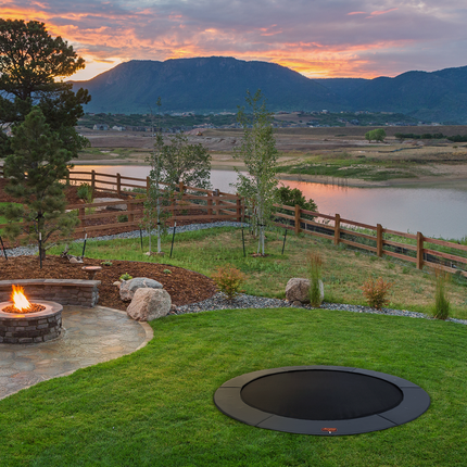 15' Round Pro-Line Inground Trampoline + LED Lights + Cover